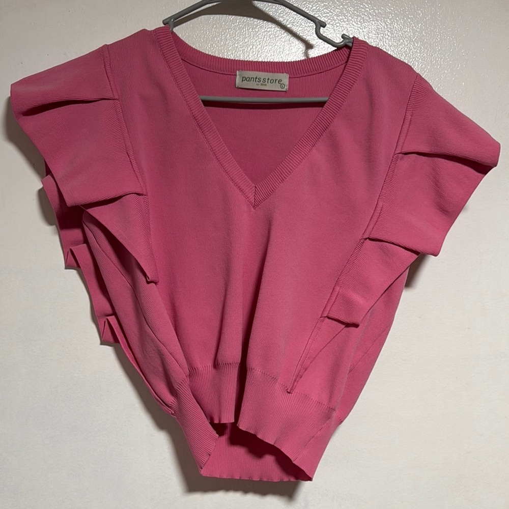 Vibrant Pink Ruffle Sleeve Top